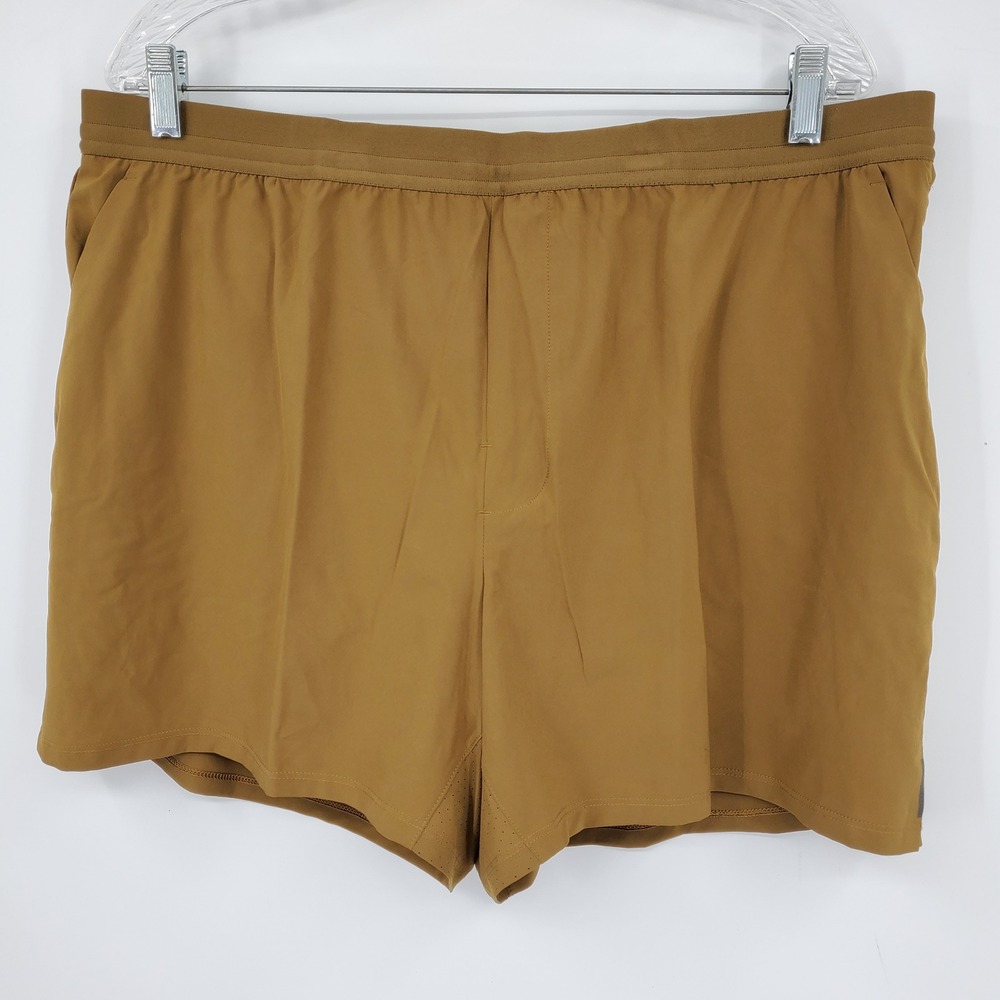 VRST Men's 5" Accelerate Running Lined Boxer Brief Athletics Shorts XL Brown‎
